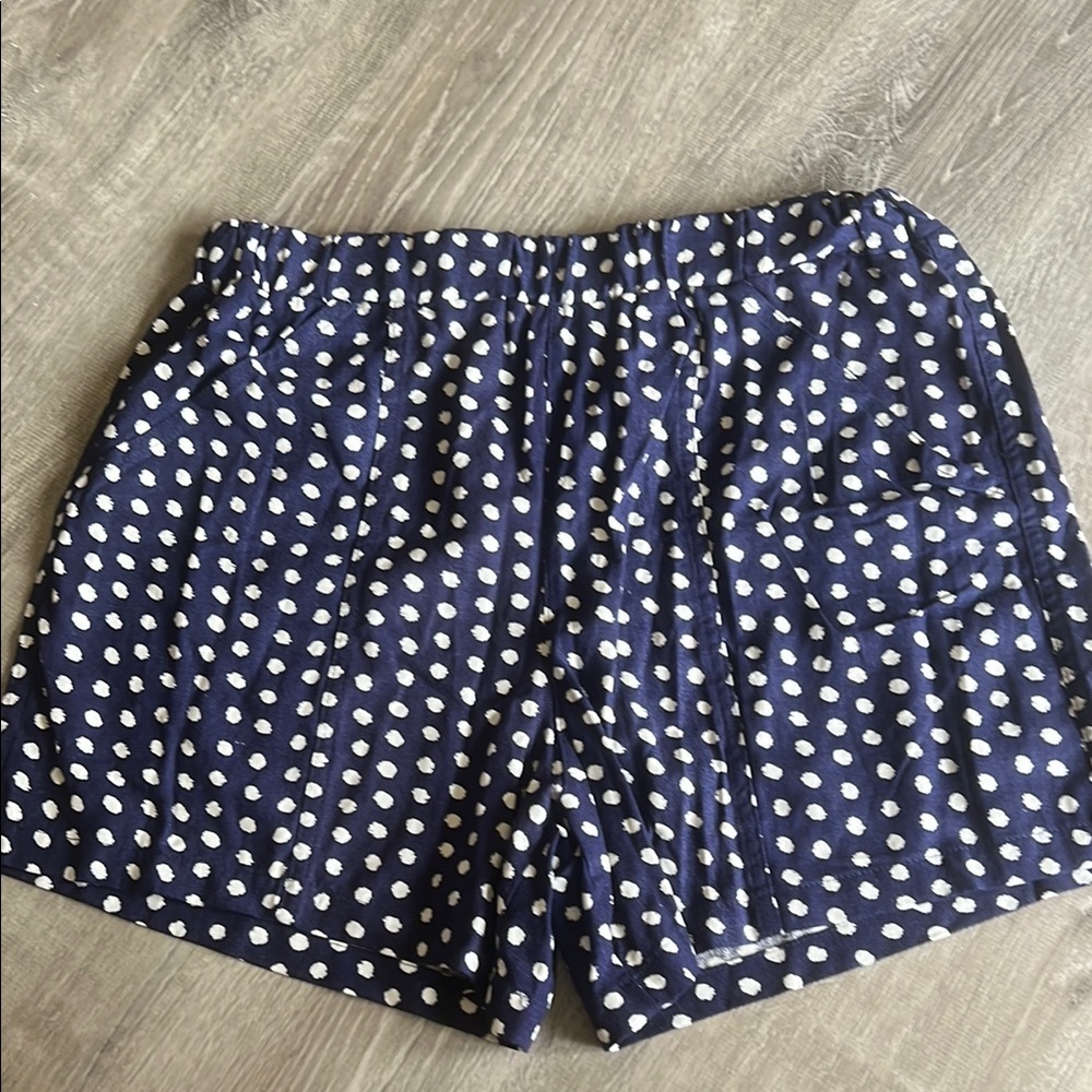 Blue and White Cargo Shorts with Relaxed Fit